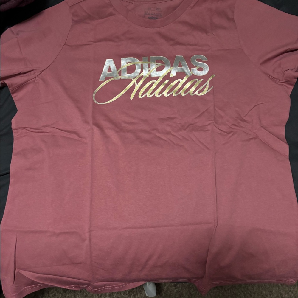 Adidas Rose Tee with Metallic Logo
